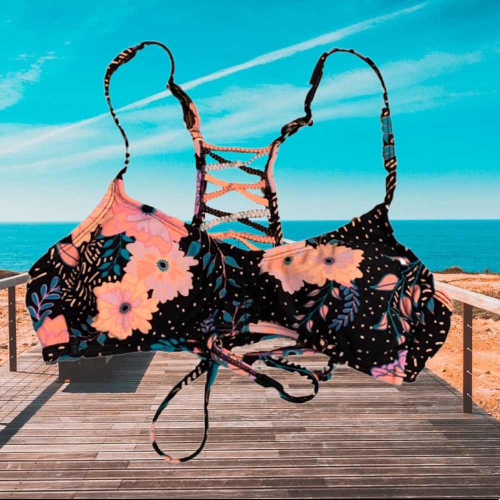 Beautiful floral bikini top